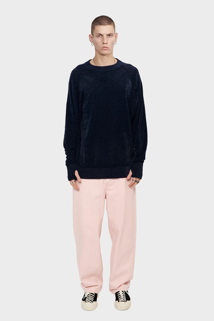 Sweter MESH PILE CREW czarny