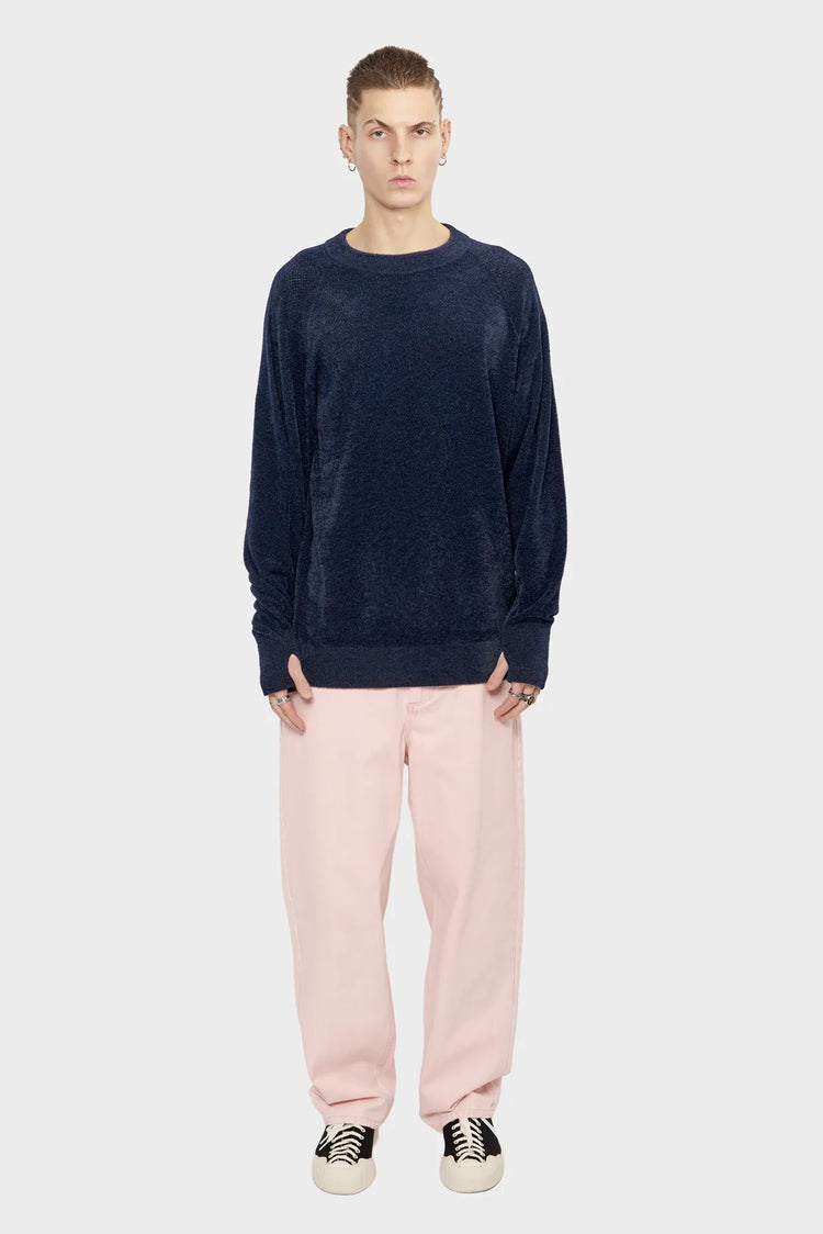 Sweter MESH PILE CREW czarny