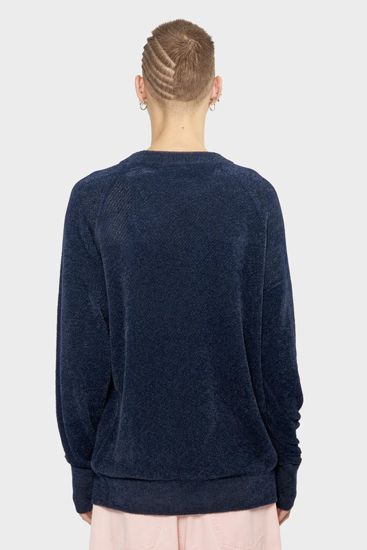Sweter MESH PILE CREW czarny