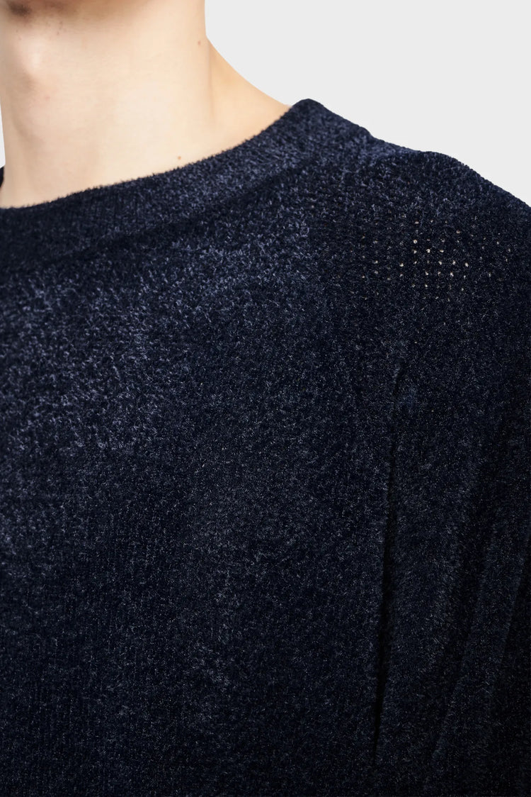 Sweter MESH PILE CREW czarny