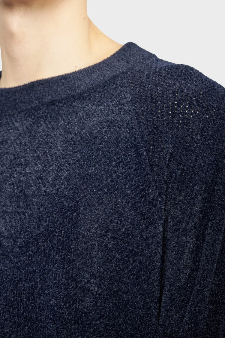 Sweter MESH PILE CREW czarny