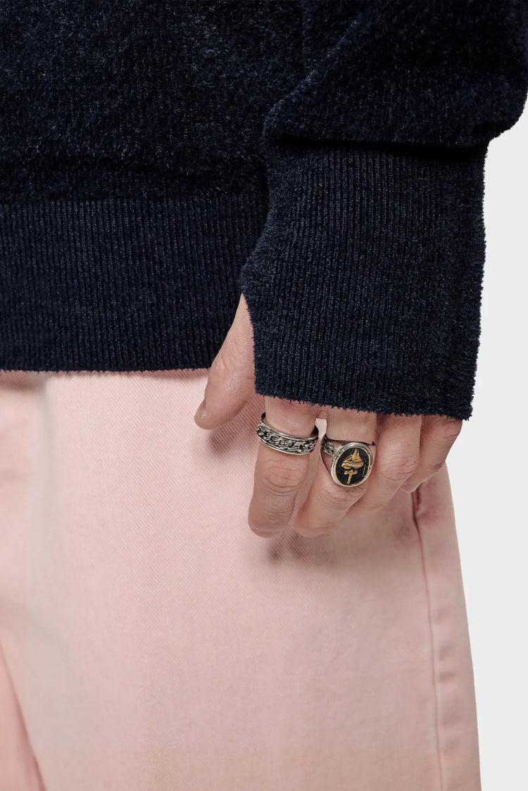 Sweter MESH PILE CREW czarny