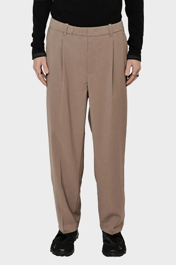 Spodnie ONE TUCK STRAIGHT beżowo-brązowe