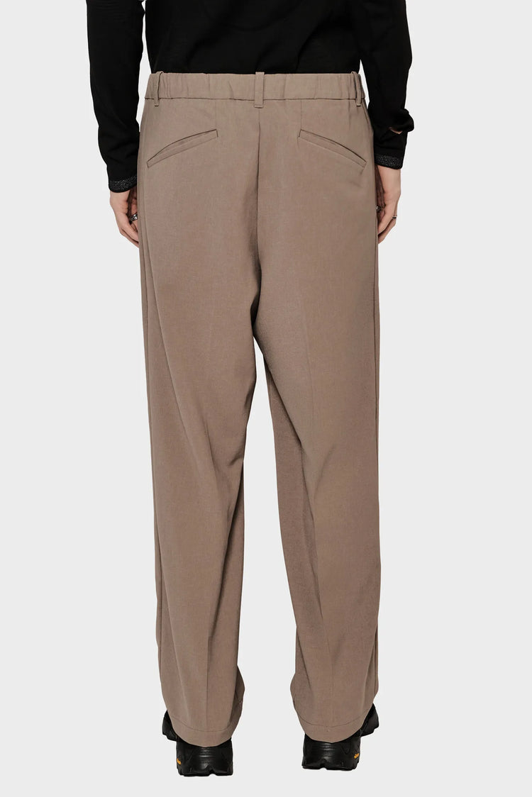 Spodnie ONE TUCK STRAIGHT beżowo-brązowe