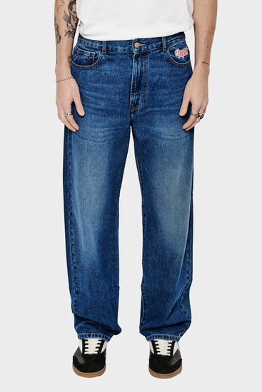 meskie#@Spodnie BACK POCKET PLEASURES granatowe