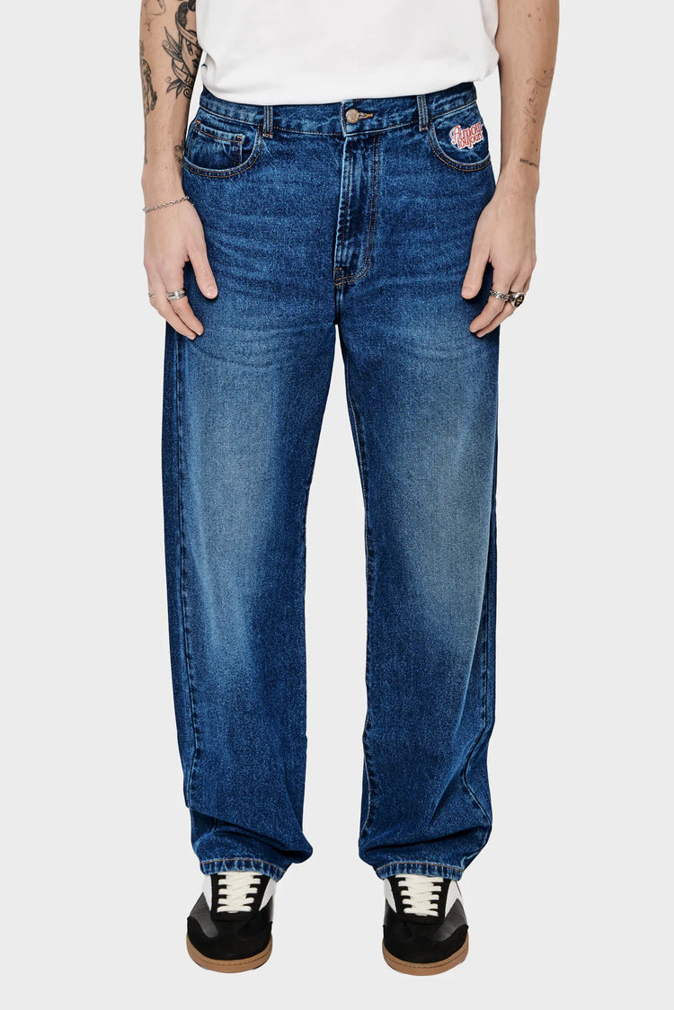 meskie#@Spodnie BACK POCKET PLEASURES granatowe