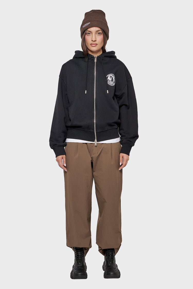 damskie#@Bluza OFFICER PRINTED HOODIE czarna