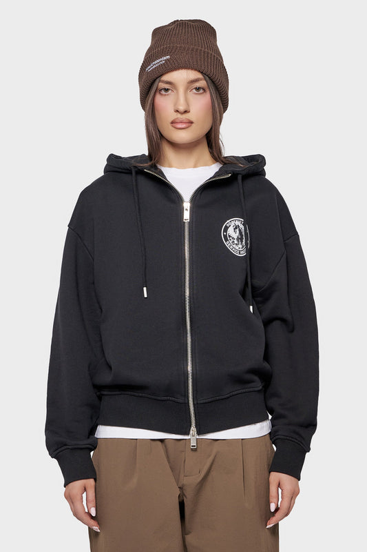 damskie#@Bluza OFFICER PRINTED HOODIE czarna