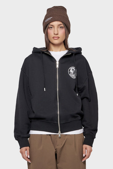 damskie#@Bluza OFFICER PRINTED HOODIE czarna
