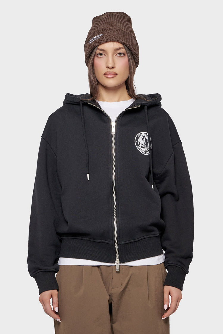 damskie#@Bluza OFFICER PRINTED HOODIE czarna