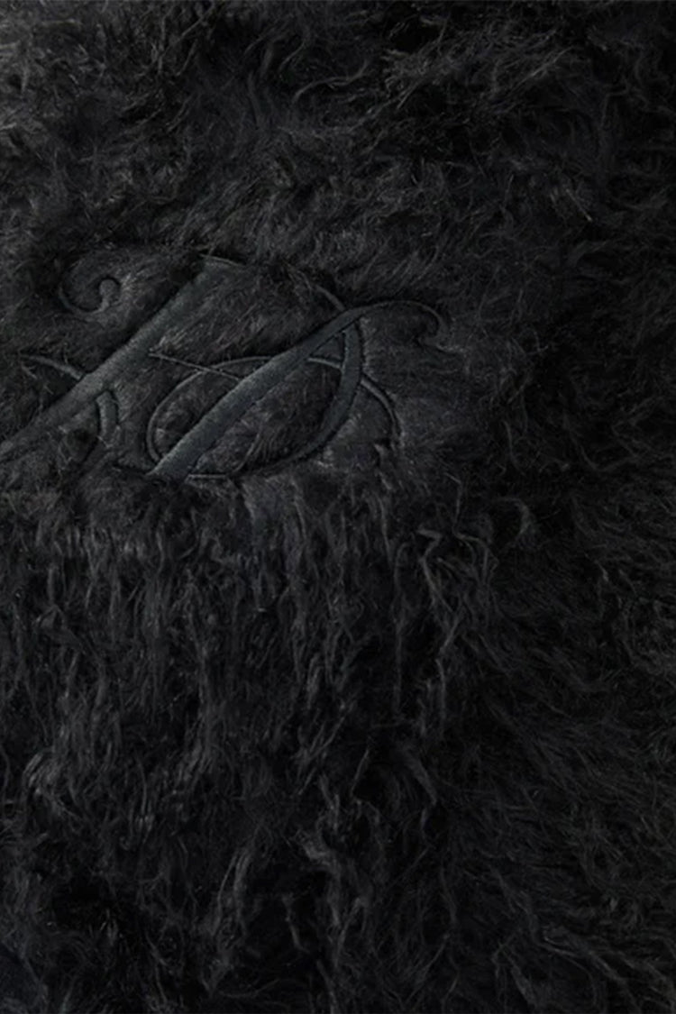 Szalik FAUX FUR PILLOW SCARF czarny