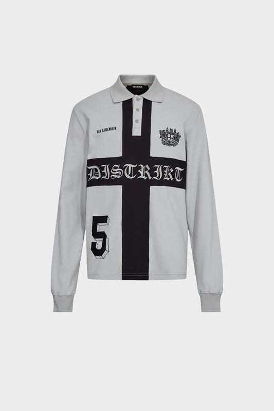 Longsleeve DISTRIKT POLO LS szare