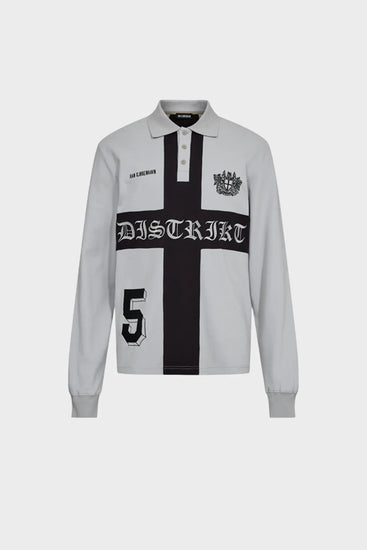 Longsleeve DISTRIKT POLO LS szare Han Kjøbenhavn