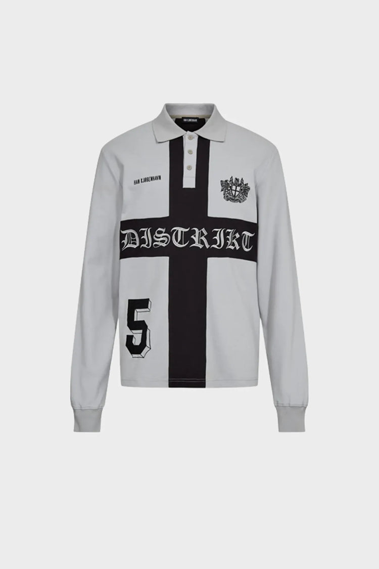 Longsleeve DISTRIKT POLO LS szare