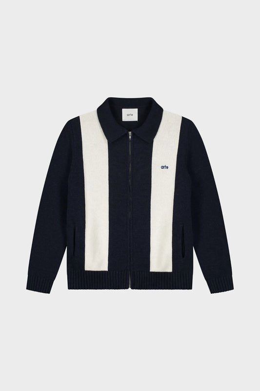 Sweter CARDIGAN niebiesko/biały