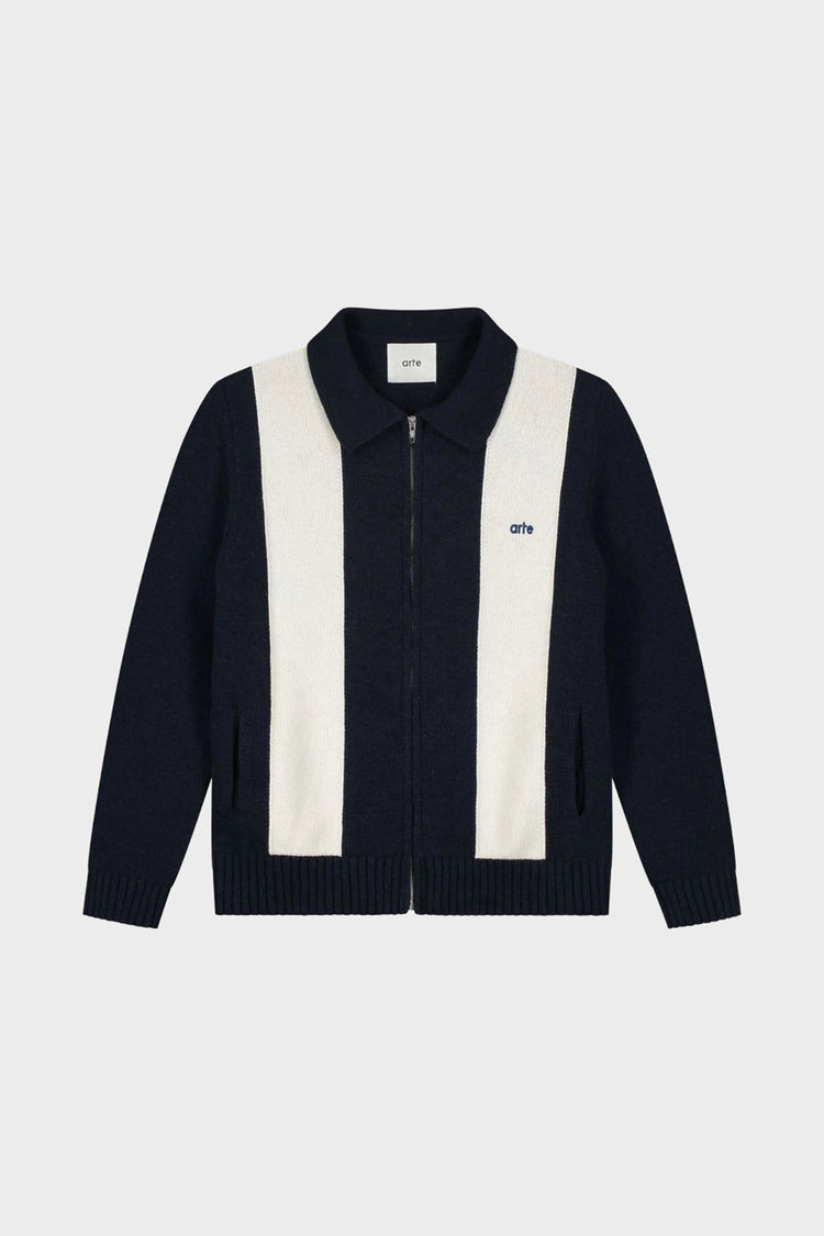 Sweter CARDIGAN niebiesko/biały