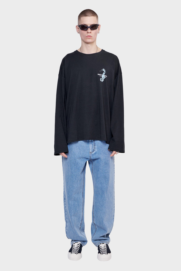 meskie#@Longsleeve SEAHORSE LONGSLEEVE czarny