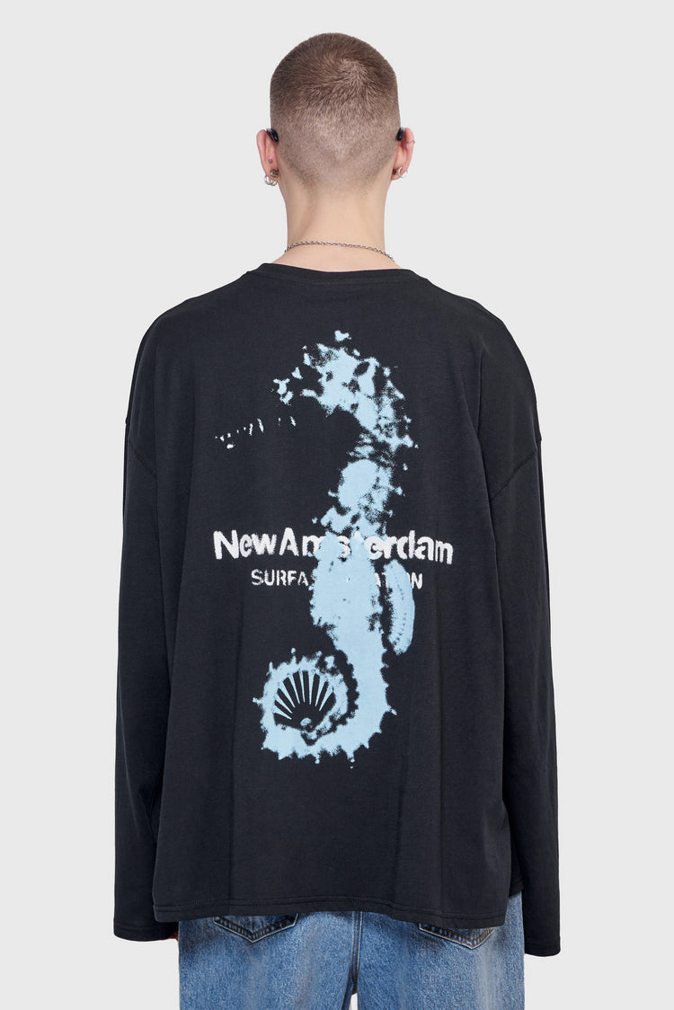 meskie#@Longsleeve SEAHORSE LONGSLEEVE czarny