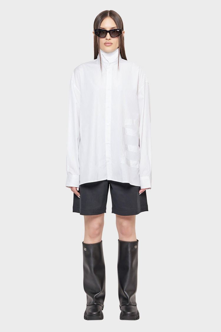 damskie#@Koszula OVERSIZE SHIRT E PATCH biała