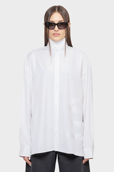 damskie#@Koszula OVERSIZE SHIRT E PATCH biała
