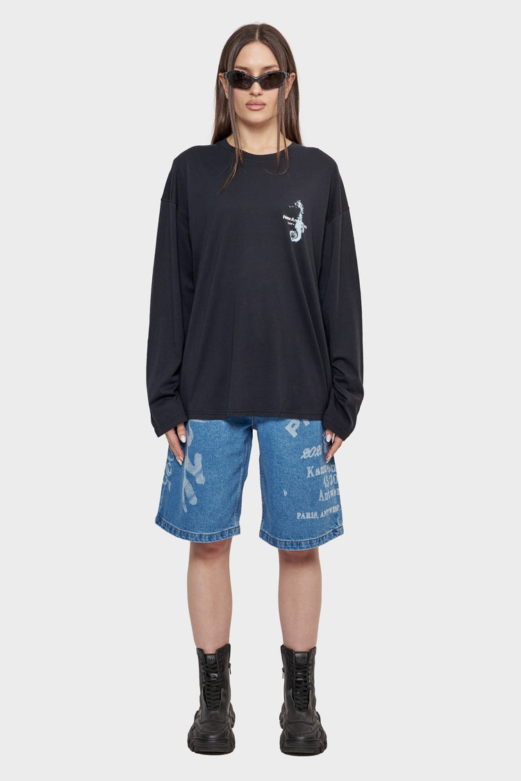 damskie#@Longsleeve SEAHORSE LONGSLEEVE czarny