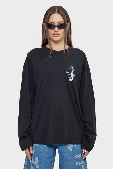 damskie#@Longsleeve SEAHORSE LONGSLEEVE czarny