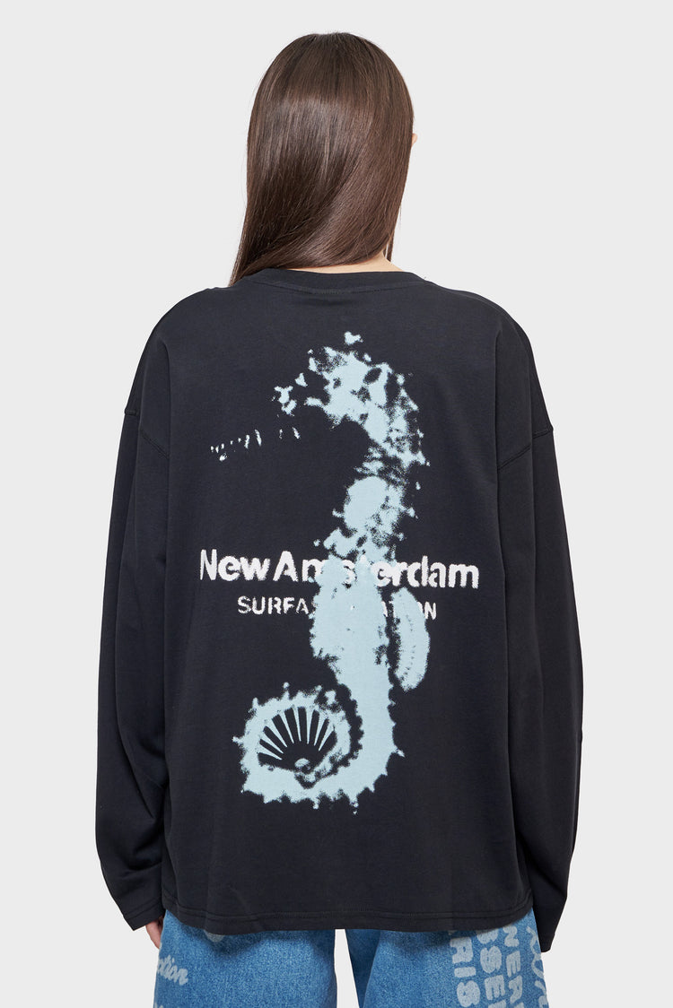 damskie#@Longsleeve SEAHORSE LONGSLEEVE czarny