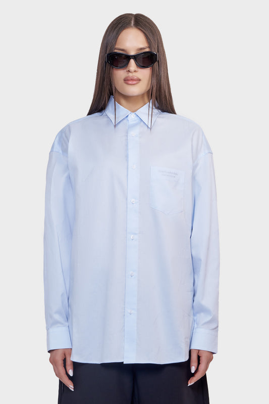 FLUID SHIRT LOGO/JAQUARD blue shirt