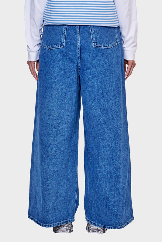 damskie#@Spodnie EXTRA OVER PANTS niebieskie