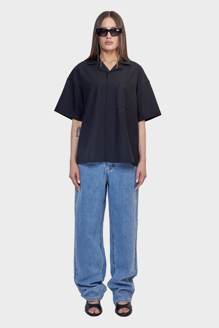 damskie#@Koszula WIJK SHIRT COOL WOOL czarna