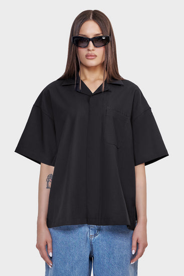 damskie#@Koszula WIJK SHIRT COOL WOOL czarna