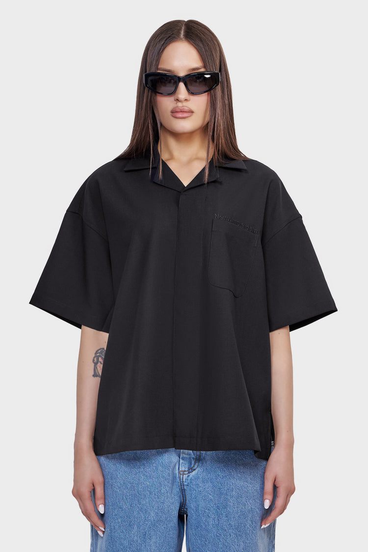 damskie#@Koszula WIJK SHIRT COOL WOOL czarna
