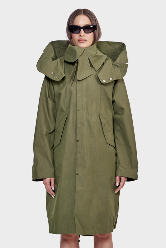 damskie#@Kurtka PARKA CENTER zielona
