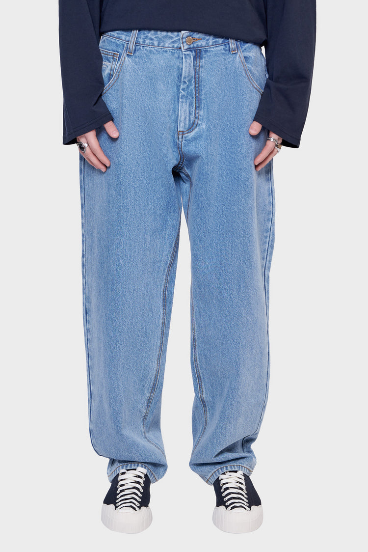 meskie#@Spodnie 252 DENIM/STONE WASH granatowe