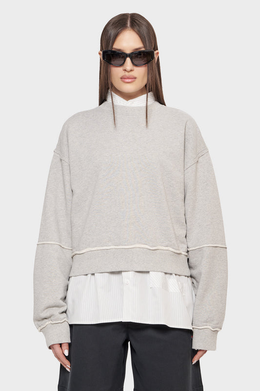 damskie#@Bluza PANELLED CREW NECK szara
