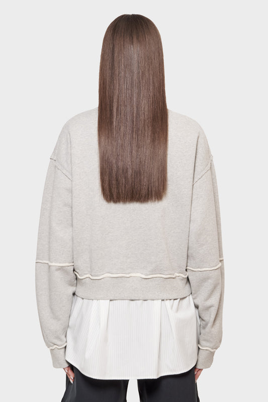 damskie#@Bluza PANELLED CREW NECK szara