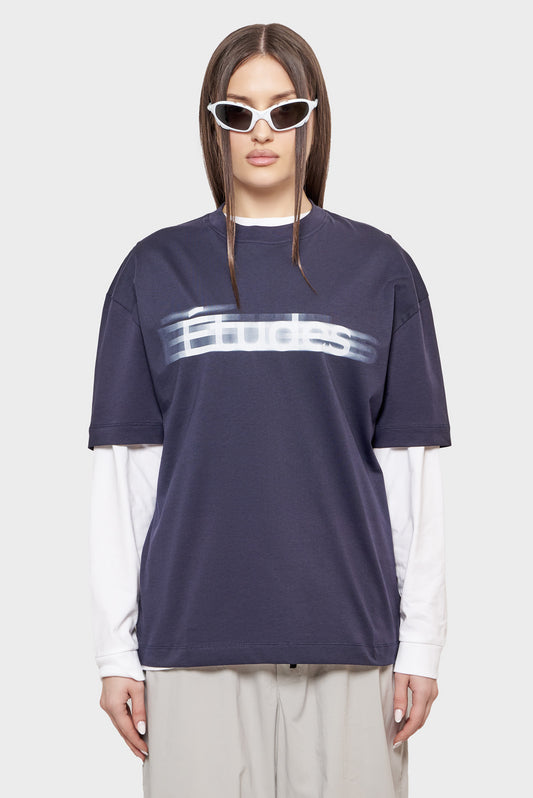 damskie#@Koszulka RELAX TEE ETUDES BLUR granatowa
