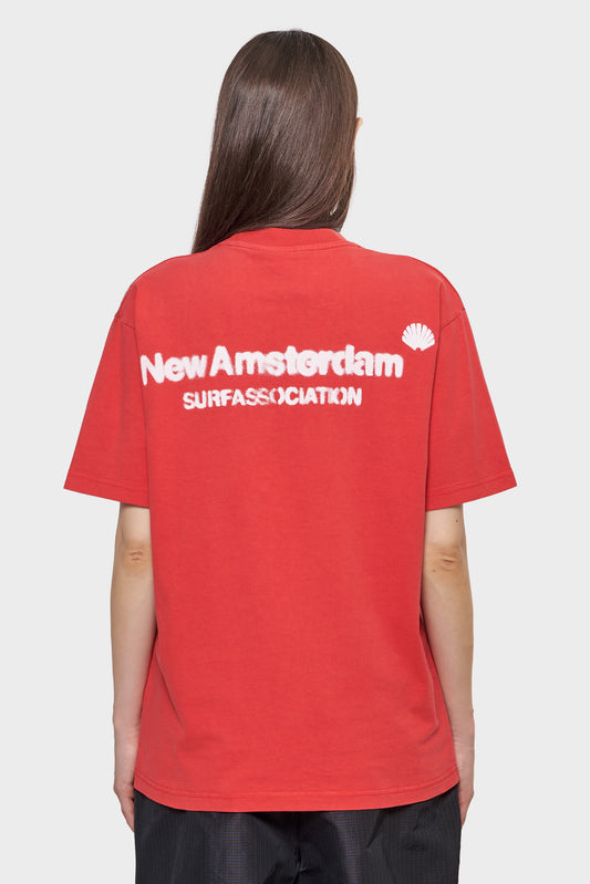 damskie#@Koszulka SPRAYED LOGO TEE czerwona