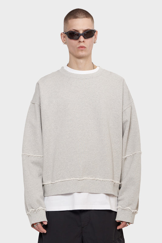 meskie#@Bluza PANELLED CREW NECK szara