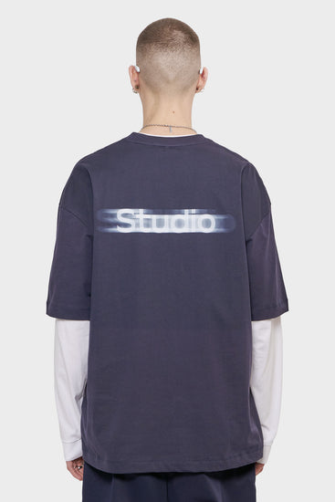 meskie#@Koszulka RELAX TEE ETUDES BLUR granatowa