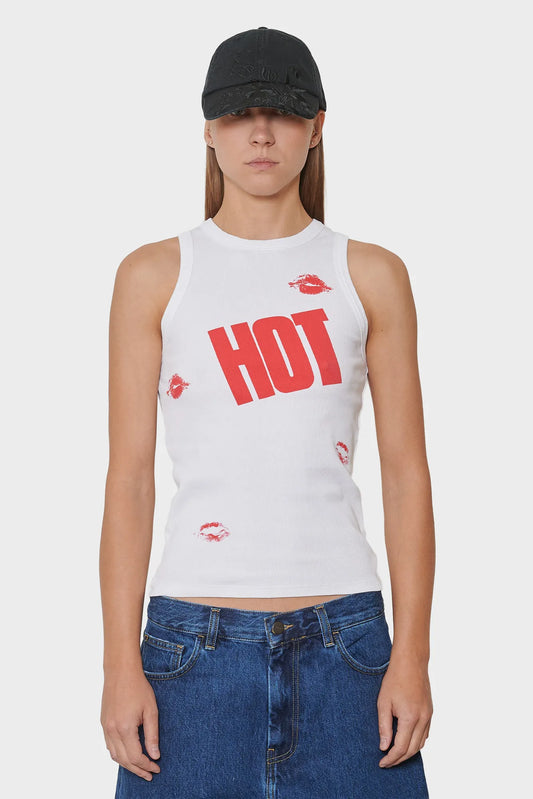 Koszulka KISS ME I’M HOT biała