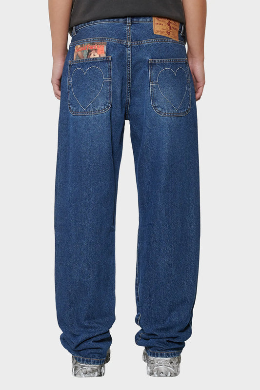 Spodnie BACK POCKET PLEASURES granatowe