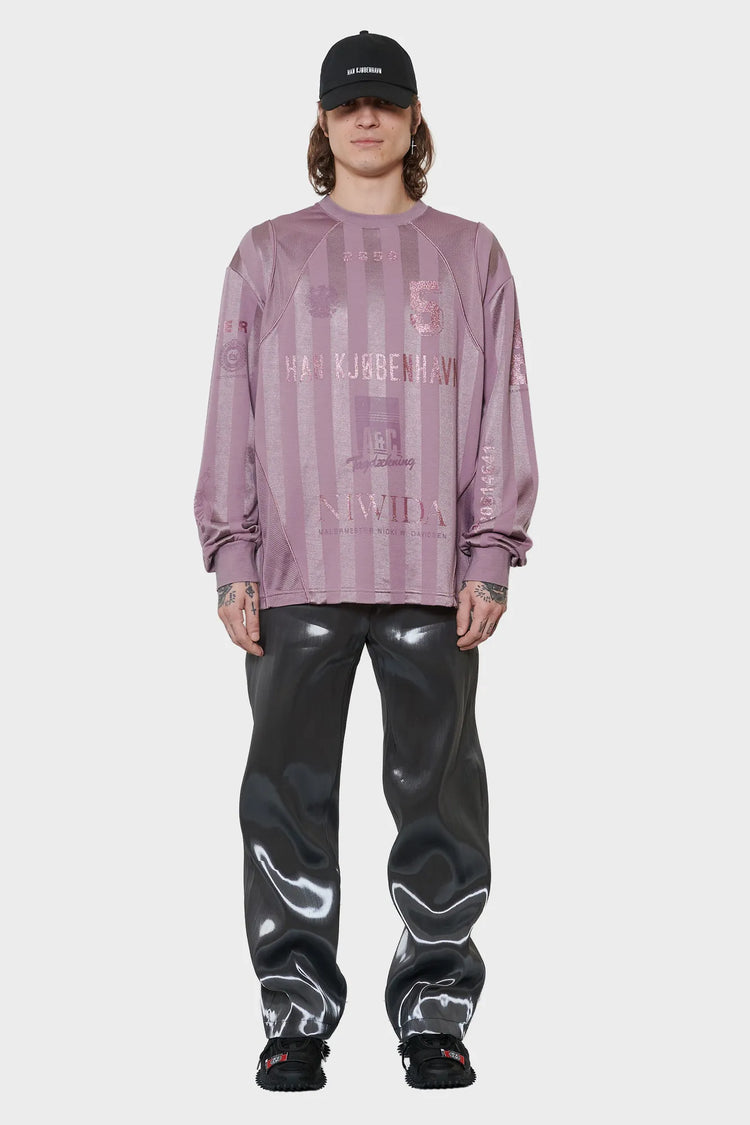 Longsleeve FOOTBALL MESH purpurowy