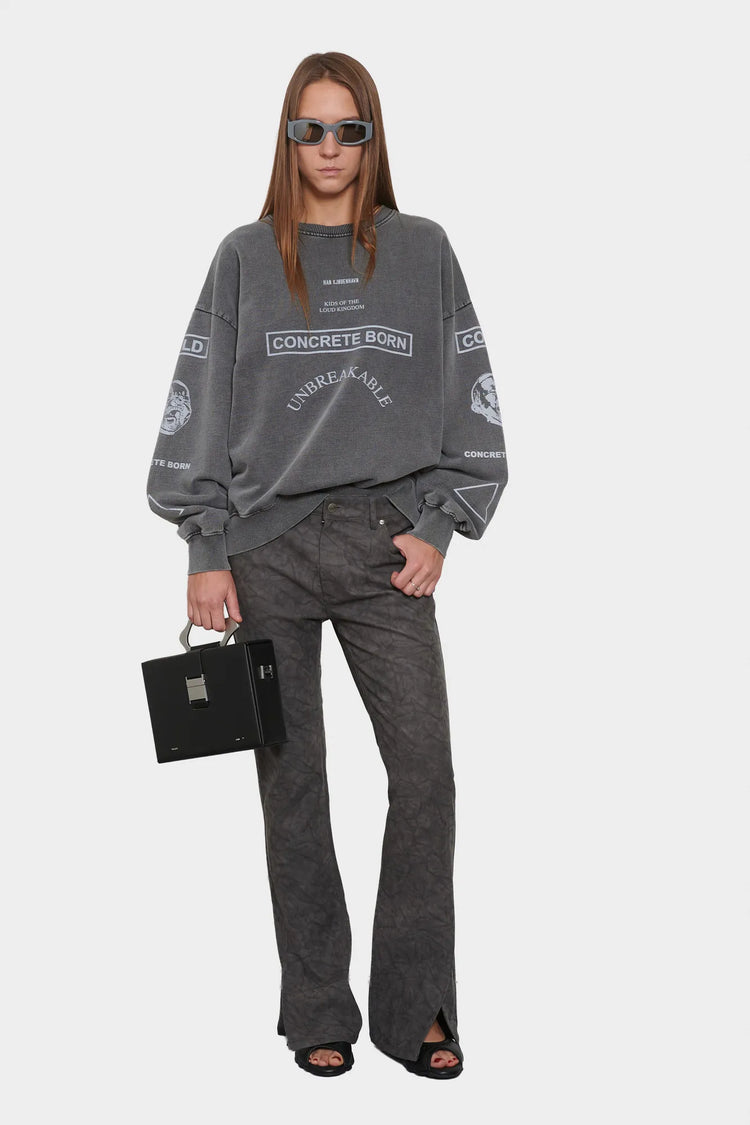 Spodnie FAUX SUEDE ciemnoszary