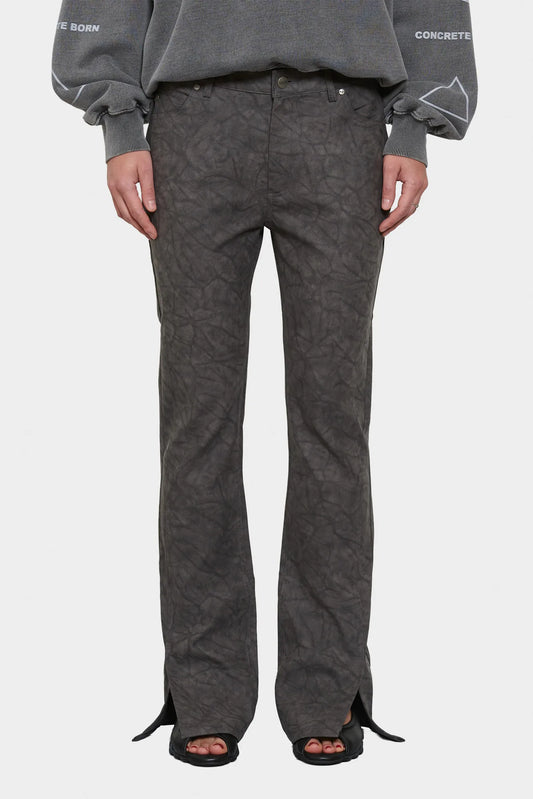 Spodnie FAUX SUEDE ciemnoszary