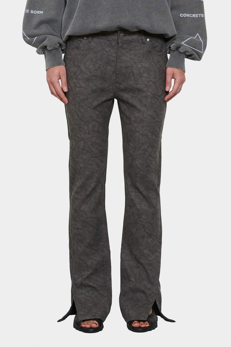 Spodnie FAUX SUEDE ciemnoszary