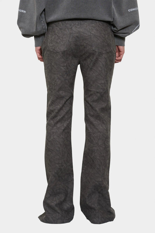 Spodnie FAUX SUEDE ciemnoszary