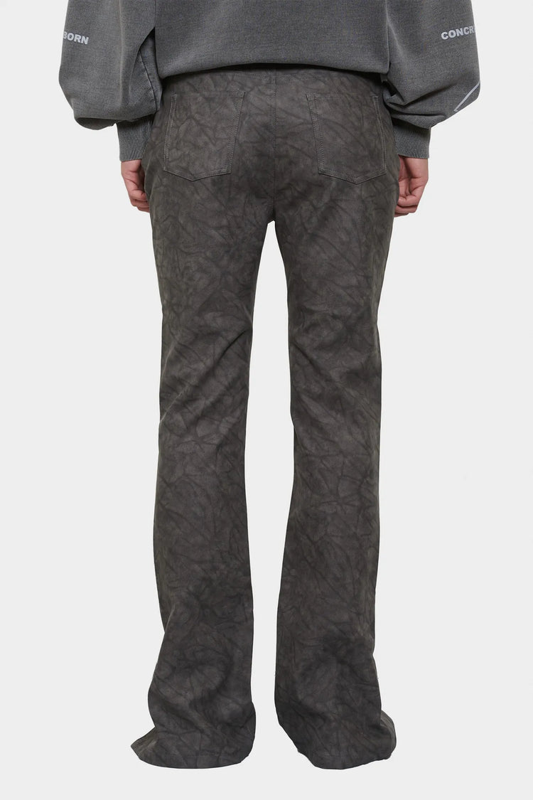 Spodnie FAUX SUEDE ciemnoszary