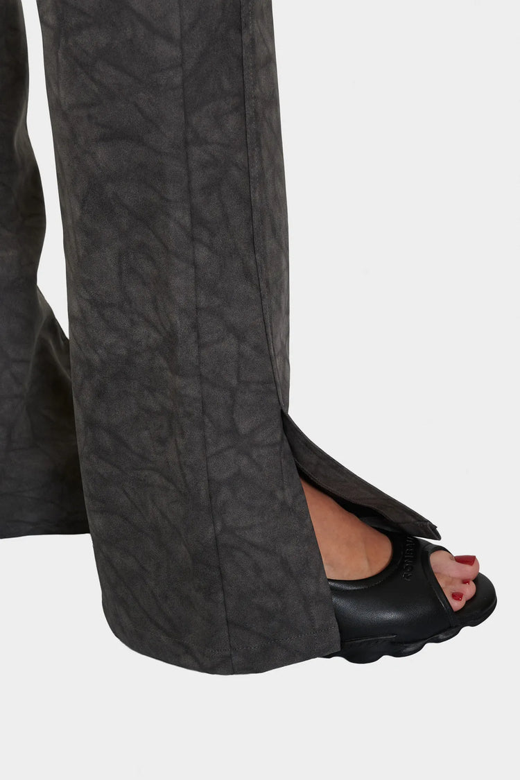 Spodnie FAUX SUEDE ciemnoszary