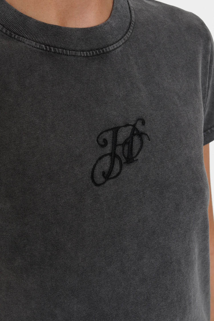 Koszulka MONOGRAM SLIM TEE ciemnoszara